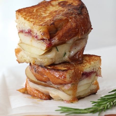 Sweet Pear and Rosemary Honey with Havarti Grilled Cheese