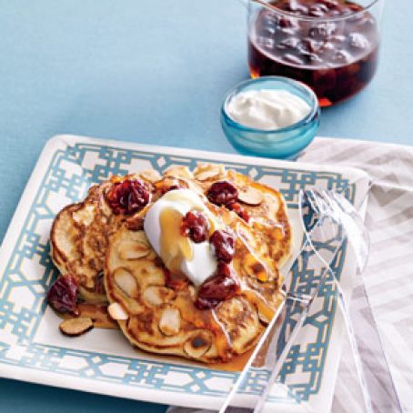 Almond Pancakes With Sour-Cherry Syrup