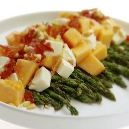 Asparagus Grilled  and Melon Salad