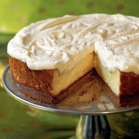 Eggnog Cheesecake with Gingersnap Crust