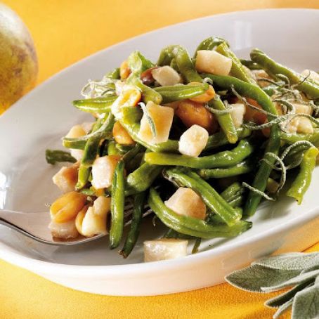 Green Bean Stew with Fresh Sage, Pear and Groundnuts