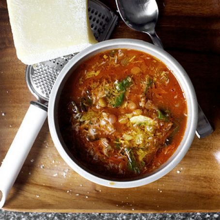 Lentil Soup with Sausage, Chard and Garlic