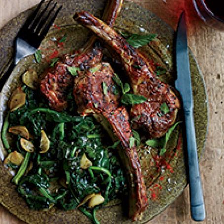 Rosemary-Garlic Lamb Chops with Pimentón and Mint