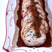 Bacon-Wrapped Turkey Breast with Hazelnut Mole