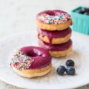 Blueberry Lemon Glazed Baked Donuts