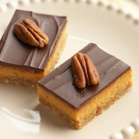 Pumpkin Cheesecake Bars w/Chocolate Topping