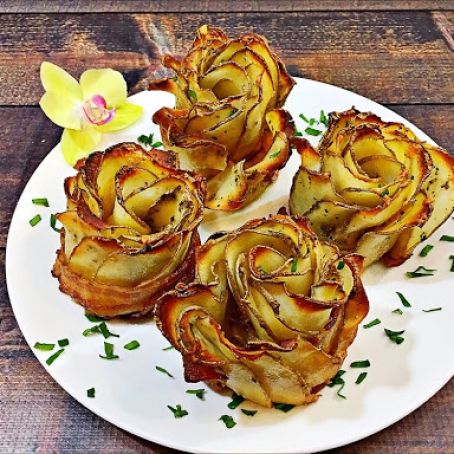 Potato Roses Wrapped in Bacon