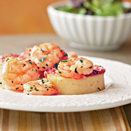 Smoky Shrimp and Parmesan-Polenta Cakes