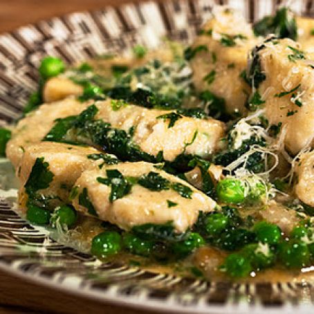 Ricotta Cheese Gnocchi with Buttered Peas & Mint