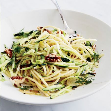 Squash Confetti Pasta with Dill and Walnuts