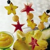 Fruit Kabobs with Tropical Fruit Coulis