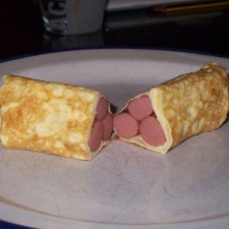 SALCHICHAS ENVUELTAS CON HUEVO