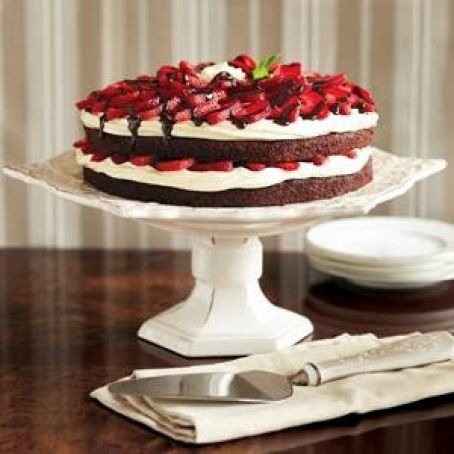 Strawberry Brownie Torte