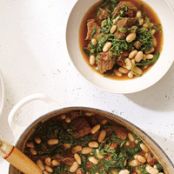 Boeuf mijoté aux épinards et aux haricots blancs