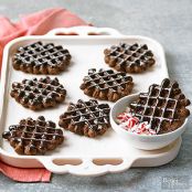 Chocolate-Peppermint Waffle Cookies