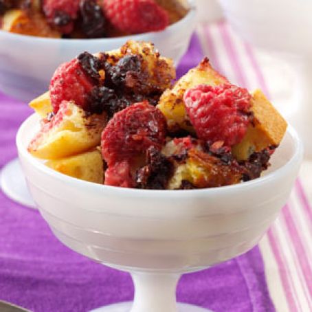 Chocolate Bread Pudding with Raspberries Recipe