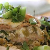 Tomatillo Spinach Enchilada Stack