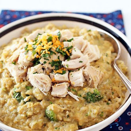 Crockpot Cheddar Chicken, Broccoli & Rice