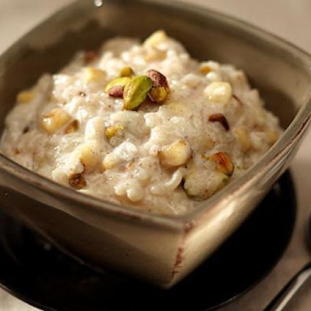 Banana and Pistachio Rice Pudding