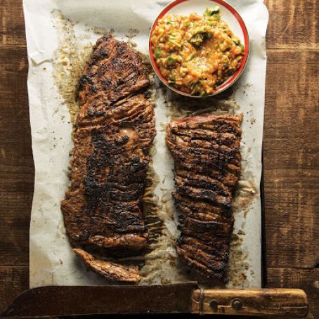 Grapefruit & Habanero Skirt Steak with Grilled Tomato Salsa