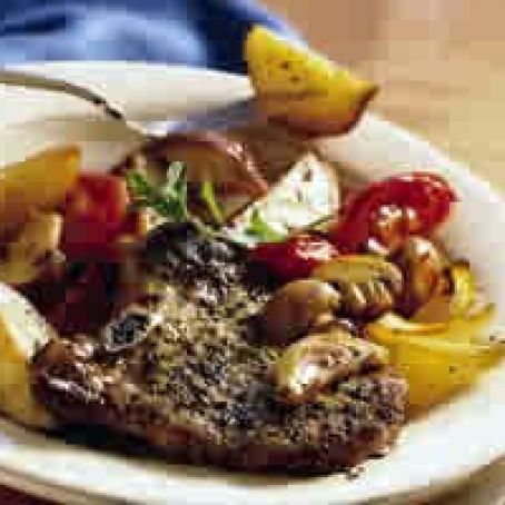 Roasted Pork Chops and Vegetables