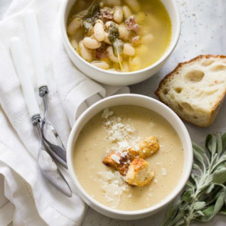 Tuscan White Bean Soup (2 ways)