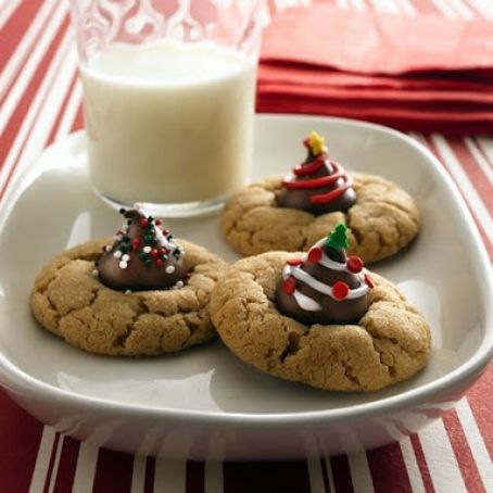 Festive Peanut Butter Blossom Cookies