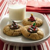 Festive Peanut Butter Blossom Cookies