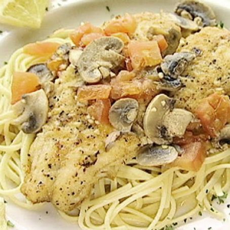 Fresh Walleye with Garlic Wine Sauce