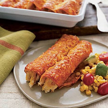 Chicken Enchiladas with Avocado-Corn Salad