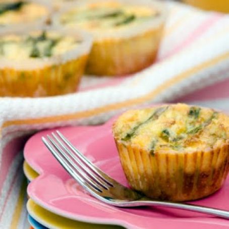 Crab and Asparagus Quiche Cupcakes