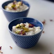 Rosewater Cardamom Rice Pudding