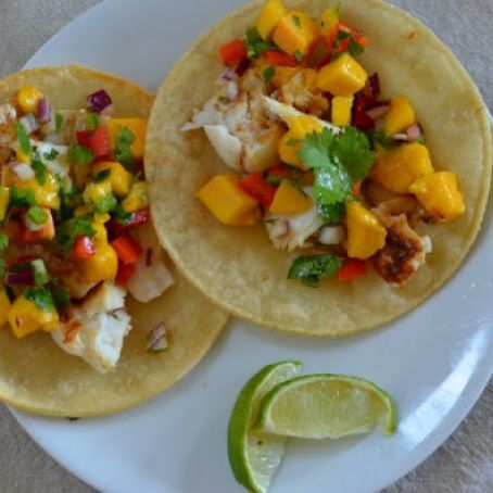 Baked Fish Tacos with Mango Salsa