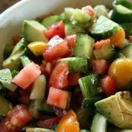 Tomato, Cucumber, and Avocado Salad