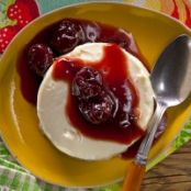 Almond Panna Cotta with Cherry Compote