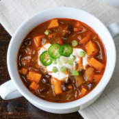 Spicy Sweet Potato & Black Bean Chili