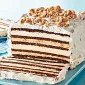 Chocolate-Peanut Butter Ice Cream Sandwich Cake