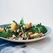 Black-Eyed Pea and Watercress Salad with Corn Bread Croutons