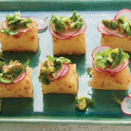 Crispy Polenta Bites with Arugula Tapenade