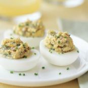 Deviled Eggs with Lemon Zest, Chives and Capers