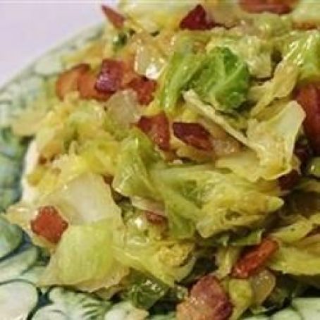 Fried Cabbage with Bacon, Onion, and Garlic