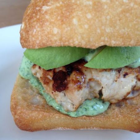 Turkey Burgers with Cilantro Lime Sauce