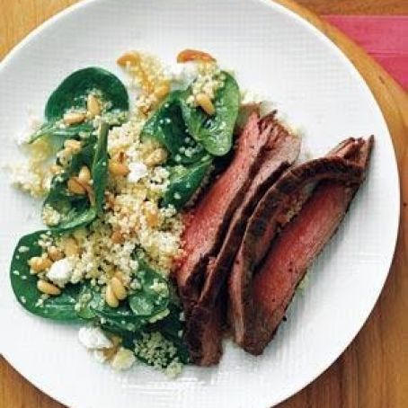 Steak with Spinach Cous Cous