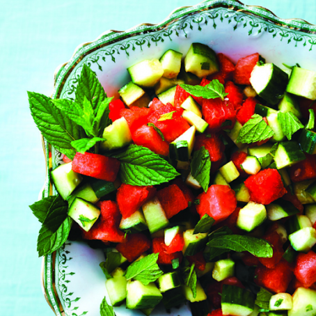 Watermelon and Cuc salad