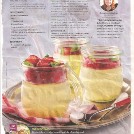 BAKED CUSTARD WITH BERRY COMPOTE