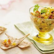 Gingered Fruit Salsa with Crispy Cinnamon Chips