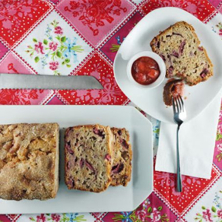 Honey Rhubarb & Strawberry Bread