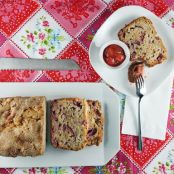 Honey Rhubarb & Strawberry Bread