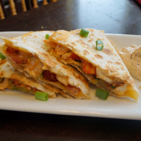 Fully Loaded Quesadillas with Chipotle Cream Cheese