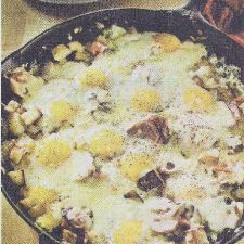 Breakfast Skillet, Crusty Potato and Andouille